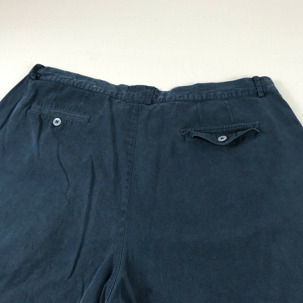 Bobby Chan Silk Blend Shorts Blue Pleated Front - Picture 11 of 11
